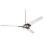 Modern Fan Co. Torsion 62" 3 Blade Outdoor Ceiling Fan with Custom Blade, 271 17w Light Kit, and Control Options Bright Nickel