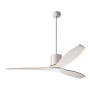 Modern Fan Co. LeatherLuxe 54" 3 Blade Indoor Ceiling Fan with Leather Sleeve, DC Motor, Custom Blade, and Control Options Gloss White / Ivory