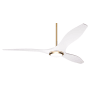 Modern Fan Co. IC/Brisa DC 56" 3 Blade Indoor / Outdoor LED Ceiling Fan Satin Brass / Matte White