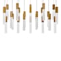 Modern Forms Cinema 54" Wide LED Crystal Linear Pendant with Clear, Seedy Crystal Shades Aged Brass