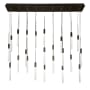 Modern Forms Magic 23 Light 54" Wide LED Linear Multi Light Pendant with Piastra Crystal Shades Black