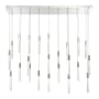 Modern Forms Magic 23 Light 54" Wide LED Linear Multi Light Pendant with Piastra Crystal Shades Polished Nickel