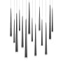 Modern Forms Cascade 14 Light 10" Wide LED Crystal Multi Light Pendant Black