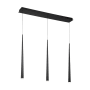 Modern Forms Cascade 3 Light 40" Wide LED Crystal Linear Multi Light Pendant with Frosted Glass Endcap Shades Black