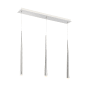 Modern Forms Cascade 3 Light 40" Wide LED Crystal Linear Multi Light Pendant with Frosted Glass Endcap Shades Polished Nickel