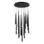 Modern Forms Cascade 21 Light 26" Wide LED Crystal Multi Light Pendant with Frosted Glass Endcap Shades Black