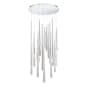 Modern Forms Cascade 21 Light 26" Wide LED Crystal Multi Light Pendant with Frosted Glass Endcap Shades Polished Nickel