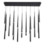 Modern Forms Cascade 23 Light 54" Wide LED Crystal Linear Multi Light Pendant with Frosted Glass Endcap Shades Black
