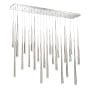 Modern Forms Cascade 23 Light 54" Wide LED Crystal Linear Multi Light Pendant with Frosted Glass Endcap Shades Polished Nickel