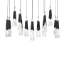 Modern Forms Kilt 14 Light 10" Wide LED Suspension Multi Light Pendant Black