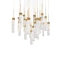 Modern Forms Minx 25 Light 28" Wide LED Crystal Multi Light Pendant Aged Brass