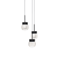Modern Forms Double Bubble 12" Wide 3000K LED Triple Pendant Light Black