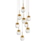 Modern Forms Double Bubble 9 Light 17" Wide LED Suspension Multi Light Pendant Aged Brass
