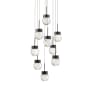 Modern Forms Double Bubble 9 Light 17" Wide LED Suspension Multi Light Pendant Black