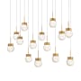 Modern Forms Double Bubble 14 Light 10" Wide LED Suspension Multi Light Pendant Aged Brass
