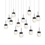 Modern Forms Double Bubble 14 Light 10" Wide LED Suspension Multi Light Pendant Black