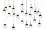 Modern Forms Double Bubble 23 Light 14" Wide LED Suspension Multi Light Pendant Black