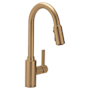 Moen Genta LX Pull-Down Spray Kitchen Faucet with PowerClean Technology Bronzed Gold