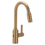 Moen Genta LX 1.5 GPM Single Hole Pull Down Kitchen Faucet with MotionSense Bronzed Gold
