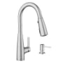 Moen Haelyn 1.5 GPM Single Hole Pull Down Kitchen Faucet with ColorCue Temperature Indicator - Includes Soap Dispenser and Escutcheon Spot Resist Stainless