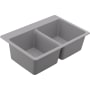Moen Granite Series 33" Undermount Double Basin Granite Kitchen Sink Gray