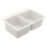 Moen Granite Series 33" Undermount Double Basin Granite Kitchen Sink White