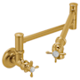 Moen Weymouth 5.5 GPM Wall Mounted Single Hole Pot Filler Brushed Gold