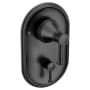 Moen Belfield 3 Function Pressure Balanced Valve Trim Only with Double Lever Handles, Integrated Diverter - Less Rough In Matte Black