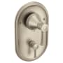 Moen Belfield 3 Function Pressure Balanced Valve Trim Only with Double Lever Handles, Integrated Diverter - Less Rough In Brushed Nickel