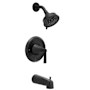 Moen Jase Tub and Shower Trim Package with 1.75 GPM Multi Function Shower Head Matte Black