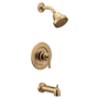 Moen Gibson Tub and Shower Trim Package with 1.75 GPM Single Function Shower Head Bronzed Gold