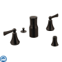 Moen Wynford Double Handle Widespread Bidet Faucet with Pop-Up Waste Assembly Oil Rubbed Bronze