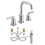 Moen Gibson 1.2 GPM Widespread Bathroom Faucet with Rough-in Valve and Pop-Up Drain Assembly included Chrome