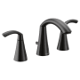 Moen Glyde 1.2 GPM Widespread Bathroom Faucet with Rough-in Valve and Pop-Up Drain Assembly included Matte Black