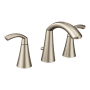 Moen Glyde 1.2 GPM Widespread Bathroom Faucet with Rough-in Valve and Pop-Up Drain Assembly included Brushed Nickel