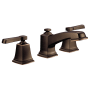 Moen Boardwalk 1.2 GPM Widespread Bathroom Faucet with Rough-in Valve and Pop-Up Drain Assembly included Mediterranean Bronze