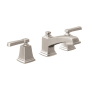 Moen Boardwalk 1.2 GPM Widespread Bathroom Faucet with Rough-in Valve and Pop-Up Drain Assembly included Spot Resist Brushed Nickel