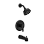 Moen Jase Tub and Shower Trim Package with 1.75 GPM Multi Function Shower Head Matte Black