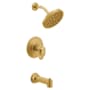 Moen Greenfield Tub and Shower Trim Package with 1.75 GPM Shower Head Brushed Gold
