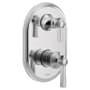 Moen Flara 2 Function Pressure Balanced Valve Trim Only with Double Lever Handle, Integrated Diverter - Less Rough In Chrome