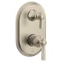Moen Flara 2 Function Pressure Balanced Valve Trim Only with Double Lever Handle, Integrated Diverter - Less Rough In Brushed Nickel