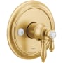 Moen Weymouth M-CORE 4-Series Pressure Balanced Valve Trim Only with Single Lever Handle and Volume Control - Less Rough In Brushed Gold