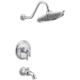 Moen Weymouth M-CORE 4-Series Tub and Shower Trim Package with 1.75 GPM Multi Function Shower Head Chrome