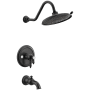 Moen Weymouth M-CORE 4-Series Tub and Shower Trim Package with 1.75 GPM Multi Function Shower Head Matte Black