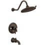Moen Weymouth M-CORE 4-Series Tub and Shower Trim Package with 1.75 GPM Multi Function Shower Head Oil Rubbed Bronze