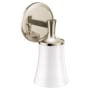 Moen Flara 8" Tall Bathroom Sconce Polished Nickel
