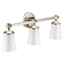 Moen Flara 20" Wide 3 Light Vanity Light Polished Nickel