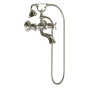 Moen Weymouth Wall / Floor Mounted Clawfoot Tub Filler with Built-In Diverter, Cross Handles, and Hand Shower - Risers and Rough-In Sold Separately Polished Nickel