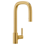 Moen Tenon Smart Faucet 1.5 GPM Single Hole Kitchen Faucet with Motion Control and Voice Activation Brushed Gold