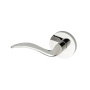 Montana Forge Left Handed Single Dummy Door Knob Set with L2 Knob and R4 Rose from the Contemporary Collection Polished Stainless